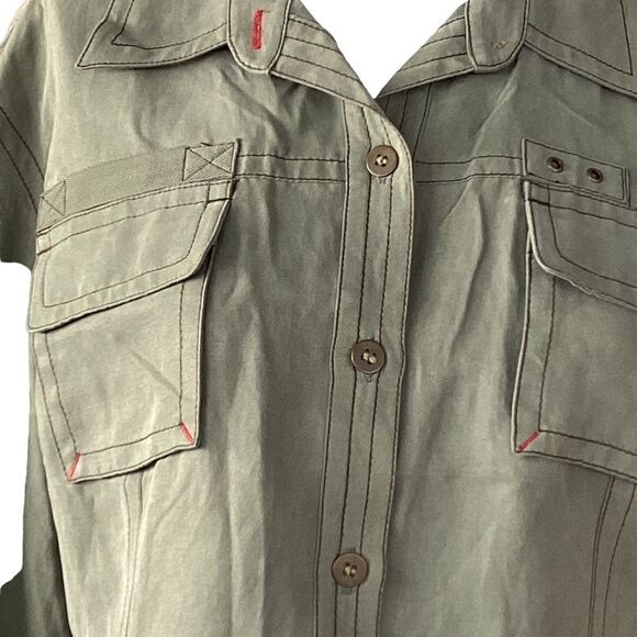 Chico’s silk linen crop jacket size 2 . 0575 - Picture 6 of 8